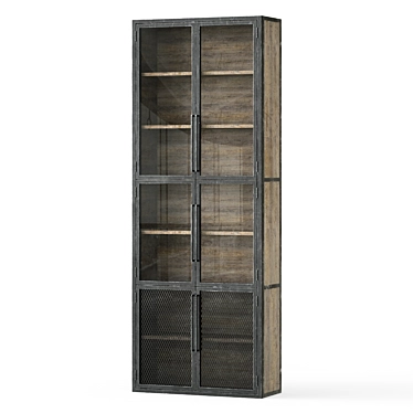 Industrial Chic Bookshelf 3D model image 1 