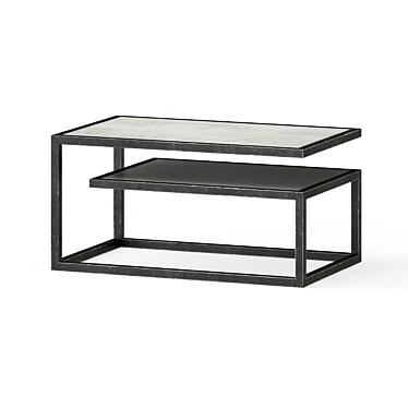 Loft Style Coffee Table: Dual- Material Elegance! 3D model image 1 