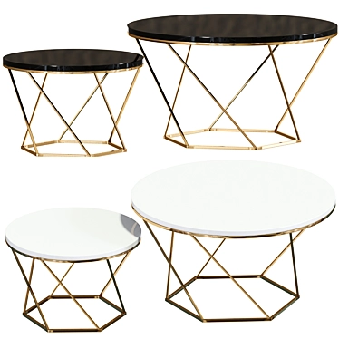 Elegant Nesting Coffee Tables for Versatile Spaces 3D model image 1 