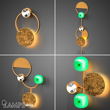 Sun On the Ring B: Elegant Sconce Lamps 3D model image 1 