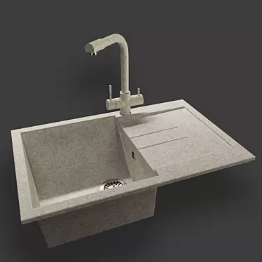 Stylish Ulgran Sink & Frap Mixer 3D model image 1 