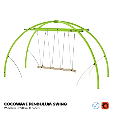 Kompan CocoWave Pendulum Swing 3D model image 1 