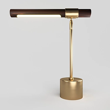 Kemi 42.4047 Table Lamp: Modern Brass and Wood Design 3D model image 1 