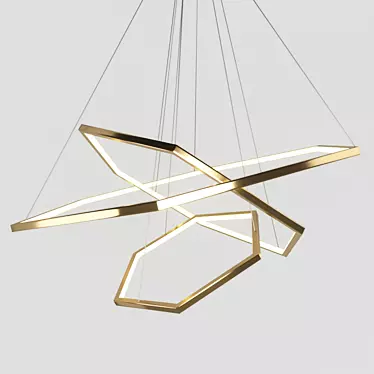 Impress Gold Acrylic Pendant Light 3D model image 1 