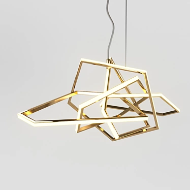 Modern Gold Pendant Light: Gesture 40.8040 3D model image 1 