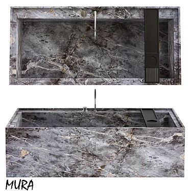 Luxurious Mura Marble Bathtub 3D model image 1 