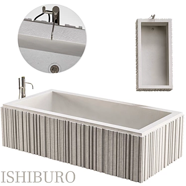 Sleek Stone Bathtub - Ishiburo 3D model image 1 