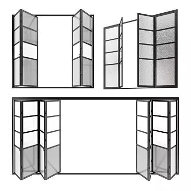 Modern Sliding Door Set 3D model image 1 