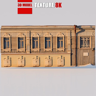 Historic Wooden Facade Model | High-Res Texture | Vray 3D model image 1 