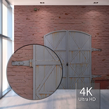 Title: Seamless Brick Wall with Gate 3D model image 1 