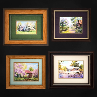 Wooden Frame Wall Art Set 3D model image 1 