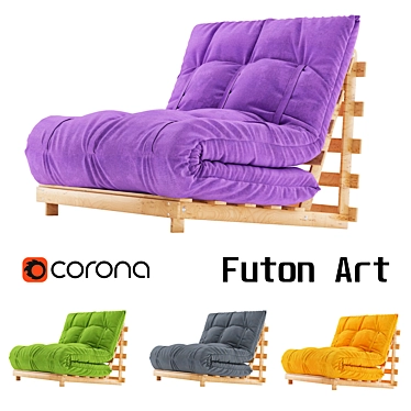 Contemporary Futon Sofa Bed 3D model image 1 