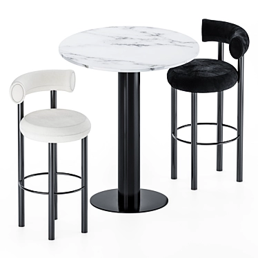 Modern Minimalist Bar Set 3D model image 1 