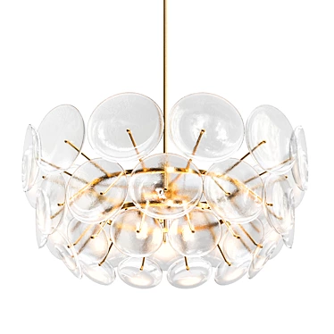 Sleek Glass Disc Chandelier 3D model image 1 