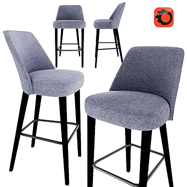 Velour Stool: Stylish Seating by La Cividina 3D model image 1 