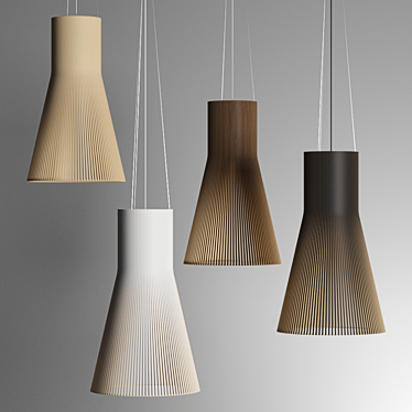 Sleek Birch Pendant Lamp 3D model image 1 