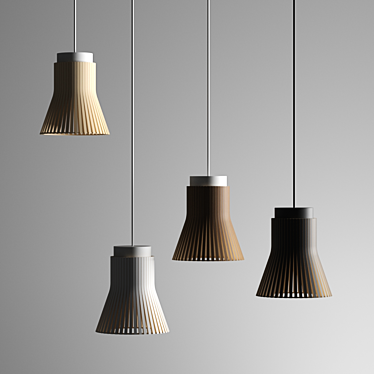 Sleek Birch Pendant Lamp 3D model image 1 