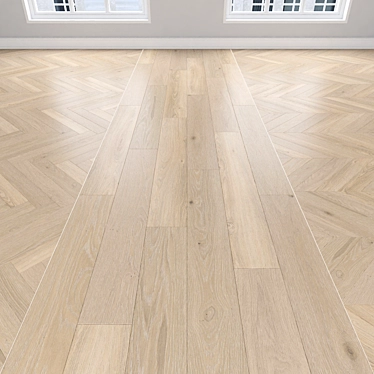 Light Oak Parquet: Herringbone, Linear & Chevron 3D model image 1 