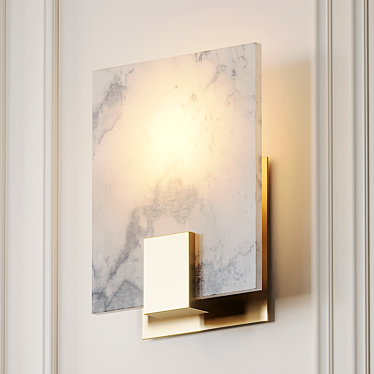 Marble Nordic Wall Lamp - Elegant Illumination for Your Space 3D model image 1 