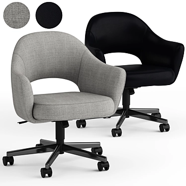 Elegant Saarinen Swivel Armchair 3D model image 1 