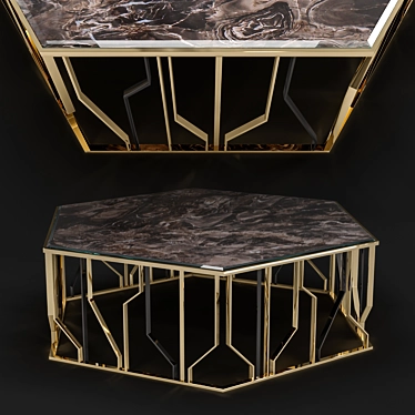 Sleek Art Deco Coffee Table 3D model image 1 