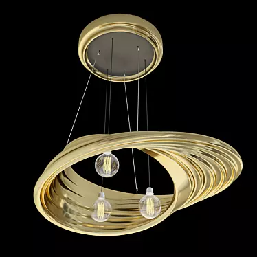 Elegant Mobius Chandelier: Contemporary Lighting 3D model image 1 