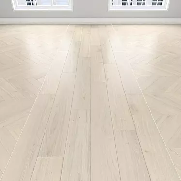  White Oak Parquet: Herringbone, Linear, Chevron 3D model image 1 