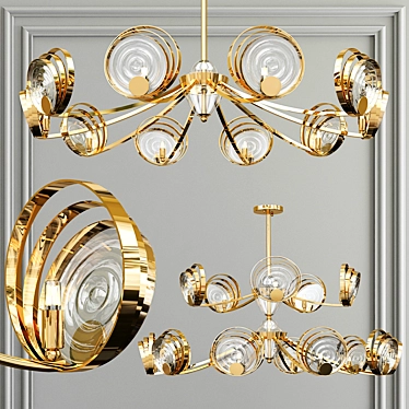 Elegant Golden ISTAN Chandelier 3D model image 1 