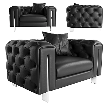 Vincent Modern Armchair: Sleek, Chic, and Comfortable 3D model image 1 