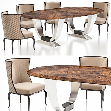 Luxury HERMES PLAZA DV Dining Table 3D model image 1 