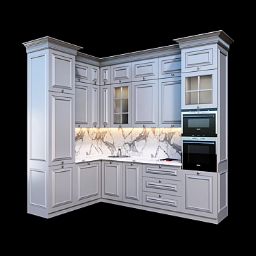 Modern Classic Kitchen: Timeless Elegance 3D model image 1 