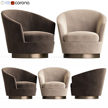 Luxury Low Back Armchair: Jacques 3D model image 1 