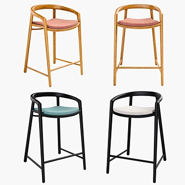 Manutti Solid Barstool - Stylish and Durable 3D model image 1 