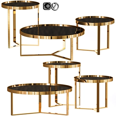 Sleek Aula Table Set 3D model image 1 