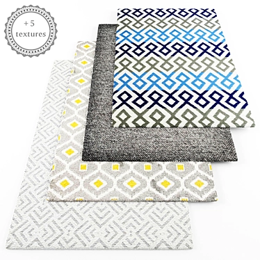 Modern Style Rug Set with 5 Extra Textures 3D model image 1 