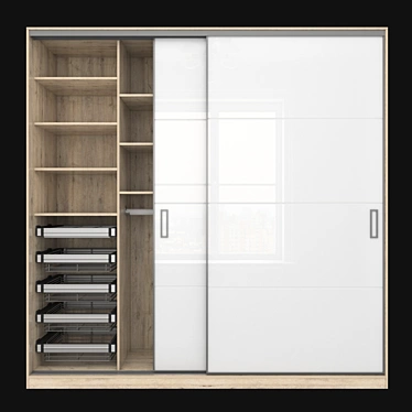 Modus MS163 Sliding Wardrobe: Narrow Profile, Elegant Design 3D model image 1 