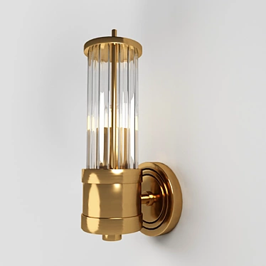 Modern Brass Pendant Light, 300mm Height 3D model image 1 