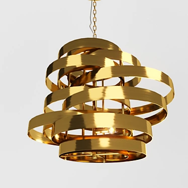 Modern Gold Metal Pendant Light 3D model image 1 