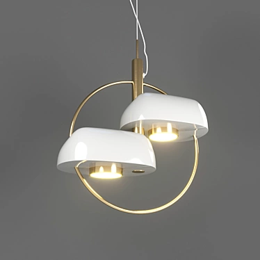 Vivian 40.093: Modern Pendant Light in Brass with Stone Shade 3D model image 1 