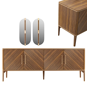 Elegant Enza Raum Sideboard - Sleek Design & Ample Storage 3D model image 1 