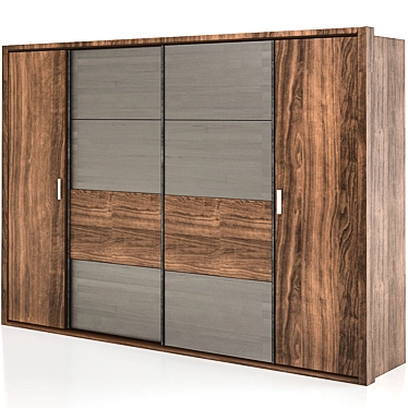 Virgo Oak Wardrobe - Sleek and Stylish 3D model image 1 