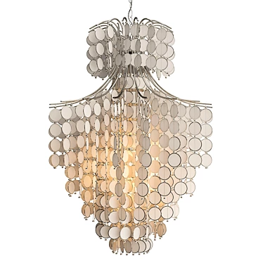 Elegant Capiz Jewel Chandelier 3D model image 1 