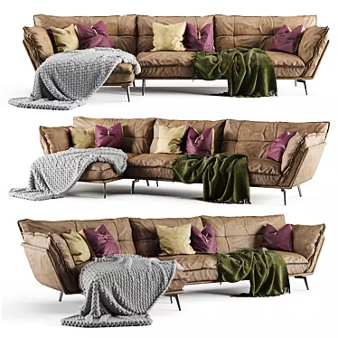 Plush Knit Pillow Sofa 3D model image 1 