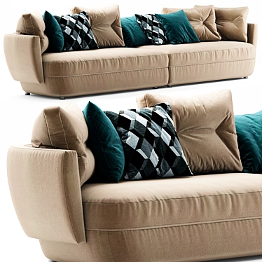 Ligne Roset Ipanema: Sleek Designer Sofa 3D model image 1 