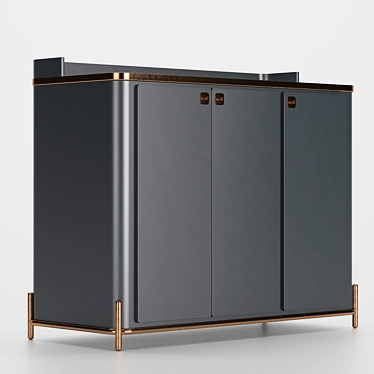 Sleek Taycan Cabinet: Stylish Storage Solution 3D model image 1 