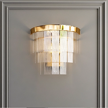 Sleek Glass Panel Light Fixture 3D model image 1 