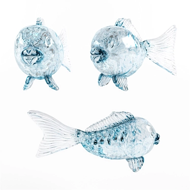 Elegant Glass Fish Figurine 3D model image 1 