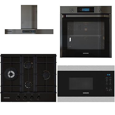 Samsung Kitchen Appliances Bundle 3D model image 1 