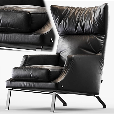 Stylish Leather Armchair 3D model image 1 