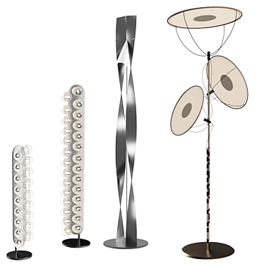 Elegant Floorlamp Trio Set 3D model image 1 